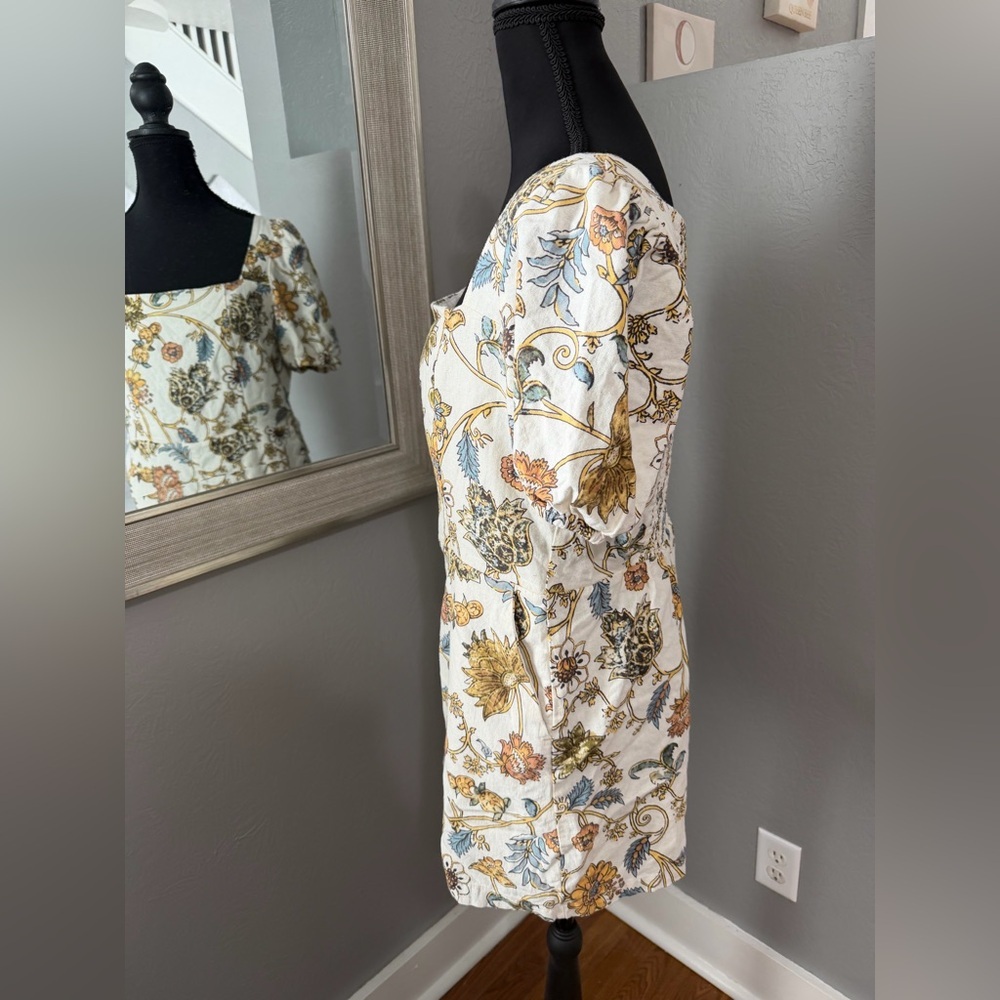 Calypso St. Barth linen blend tropical floral resort romper size 10 - Picture 4 of 6